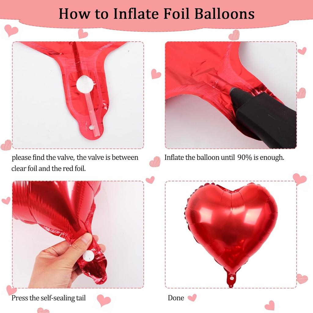 Happy Anniversary Decorations Set - Happy Anniversary Banner and Balloons, Photo Banner, I Love You and Red Heart Balloons with Rose Petals for