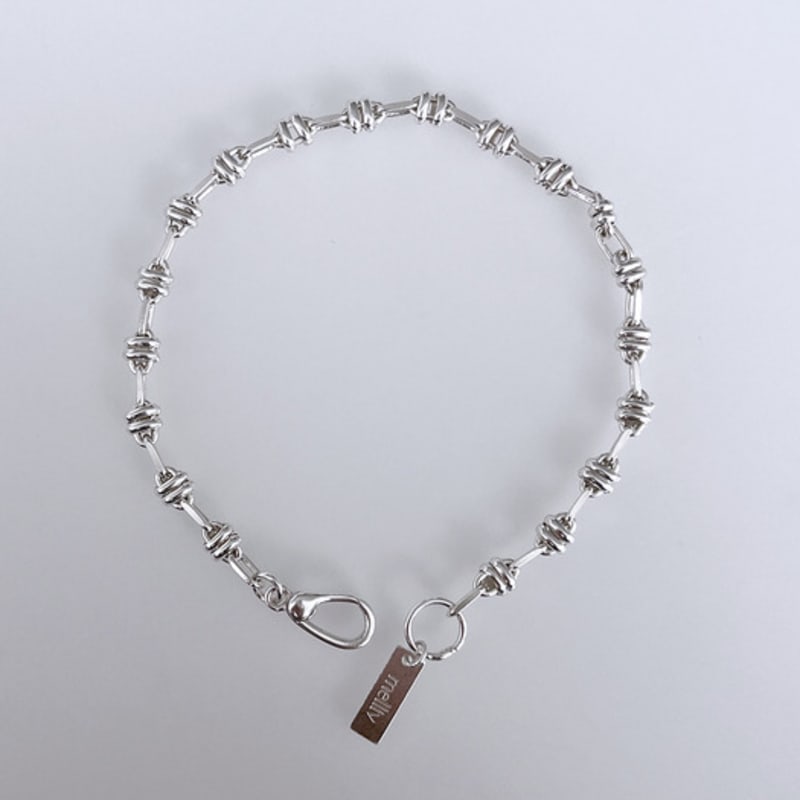 

Melliv Silver Oval Ring Link Bracelet_mvb09 About 18cm
