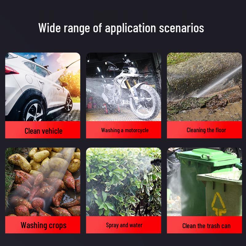 Black Cat Duke Portable High-Pressure 220V Car Washer CN plug (adapter included) 10m Water Pipe