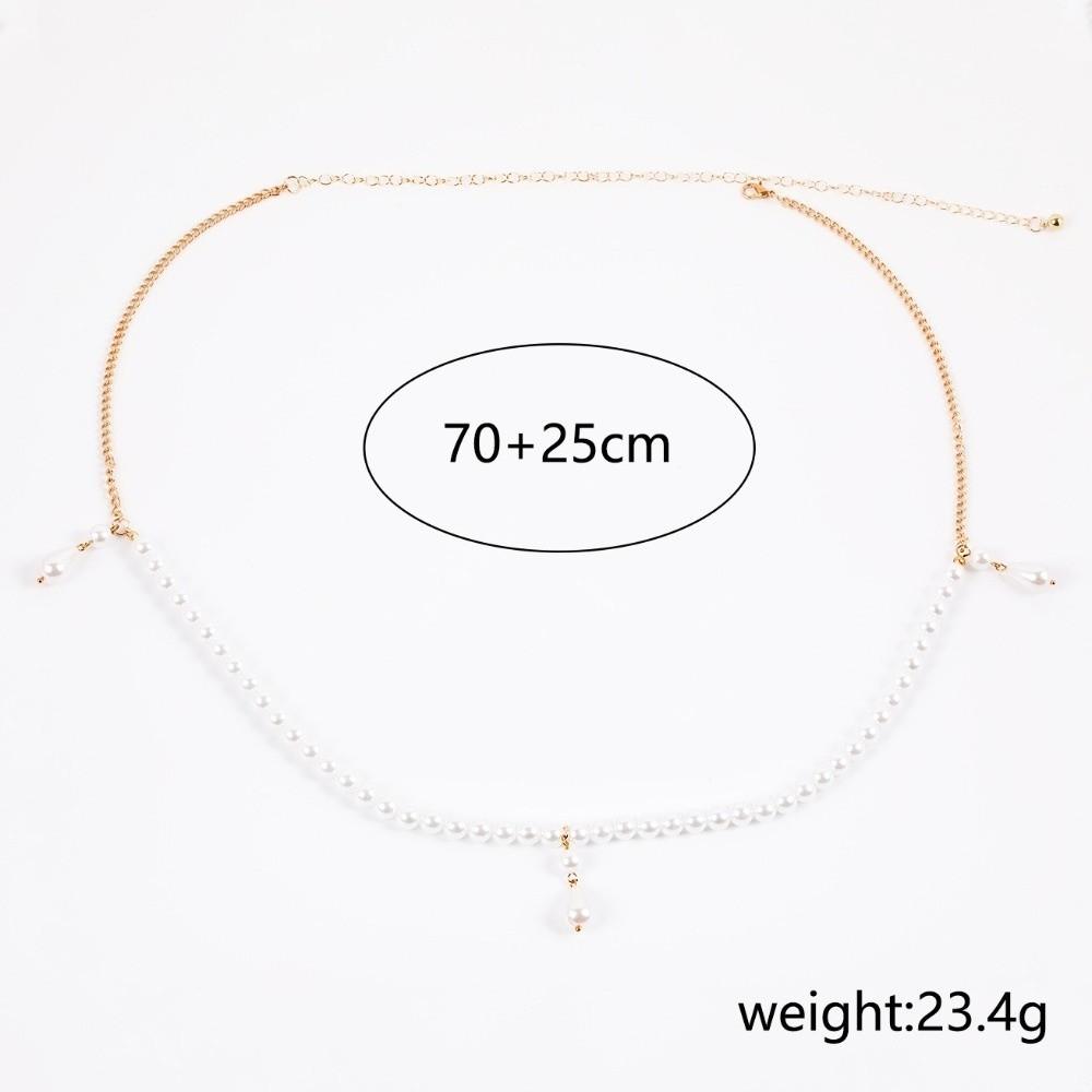 Tassel Waist Chain Belt Geometric Beads Chain Belt Fashion Pearl Waist Chain Body Jewelry