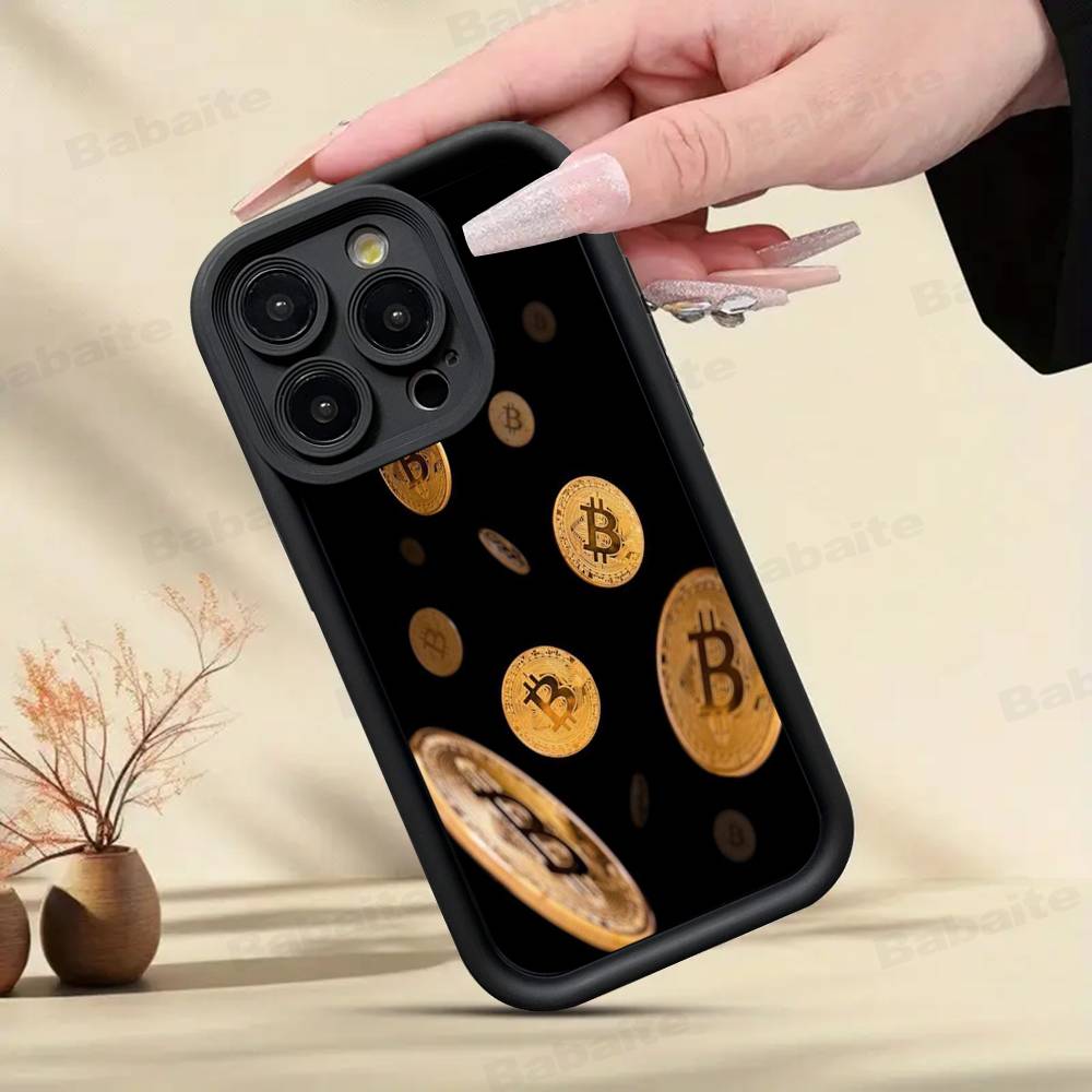 Luxury Bitcoin Phone Case For IPhone 17 16 15 13 11 12 14 Pro Max Plus Silicone Cover Shell