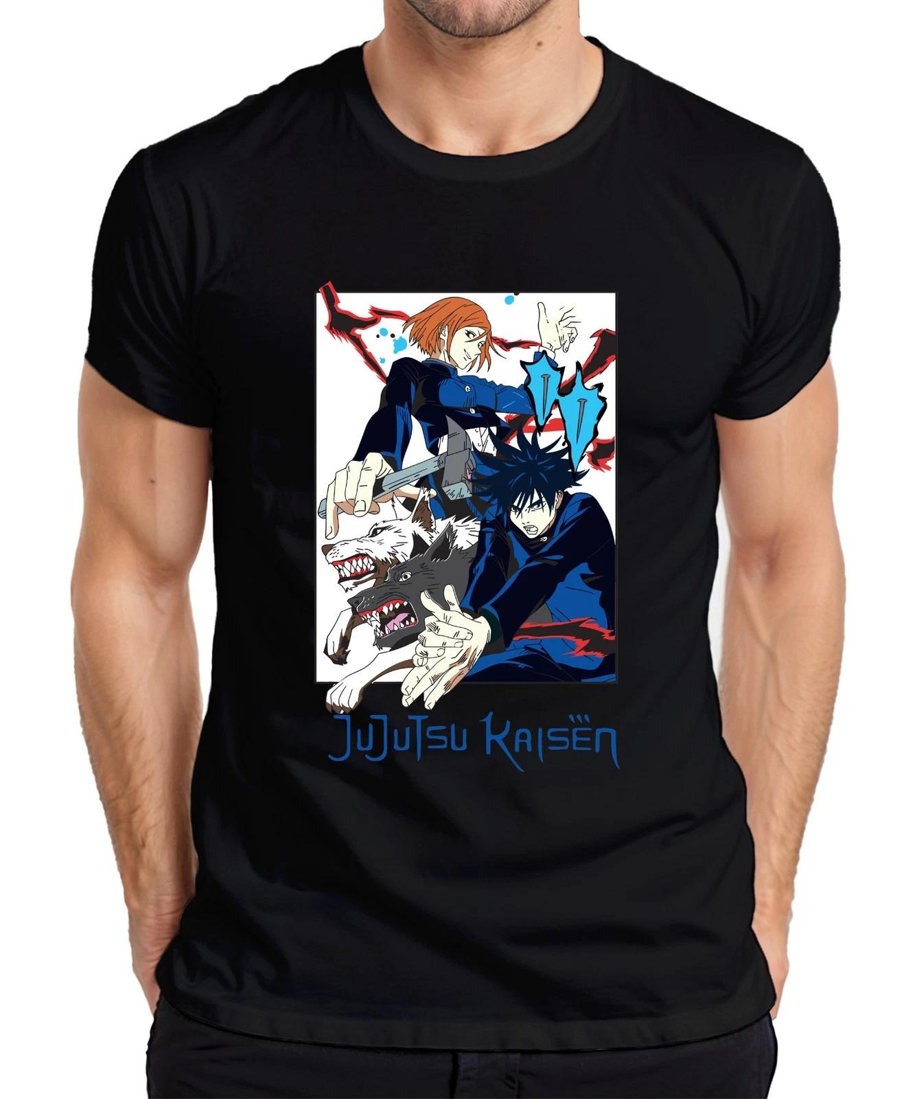 Jujutsu Kaisen Fushiguro Nobara Shikigami Hunde Anime Vintage Herren T-Shirt L