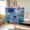 1PC ASTRO BOT Custom Name Patterned Flannel Blanket Suitable For All Seasons for Home Decor Warmth and Comfort Gifts Holiday Present