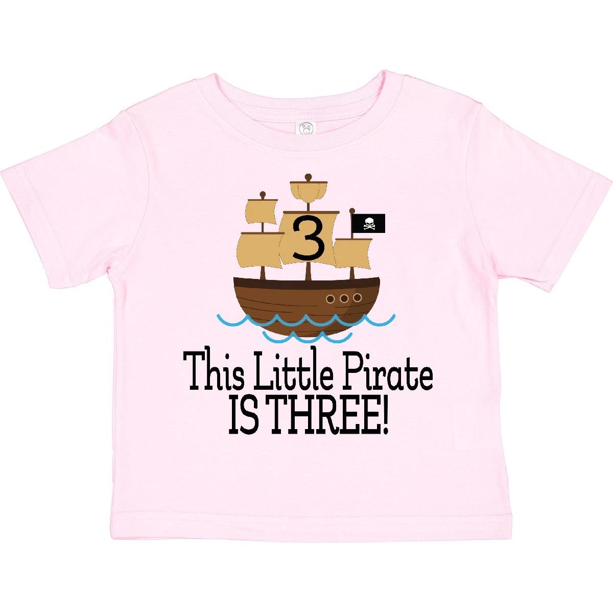 Inktastic Pirate 3rd Birthday Party Boys Toddler kids boys T-Shirt 3 Year Old Three Im Kid 130
