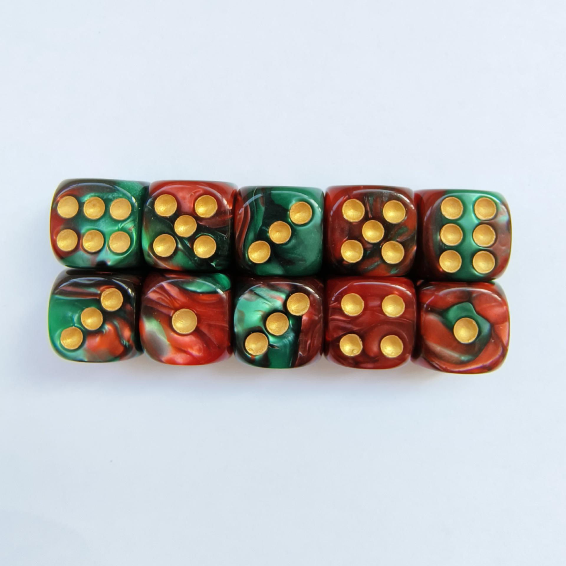 

New 16mm Two-Color Numbered Dice - Regular Acrylic Multi-Color Selection