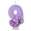 Purple Bow Digital Birthday Cake Candle 
