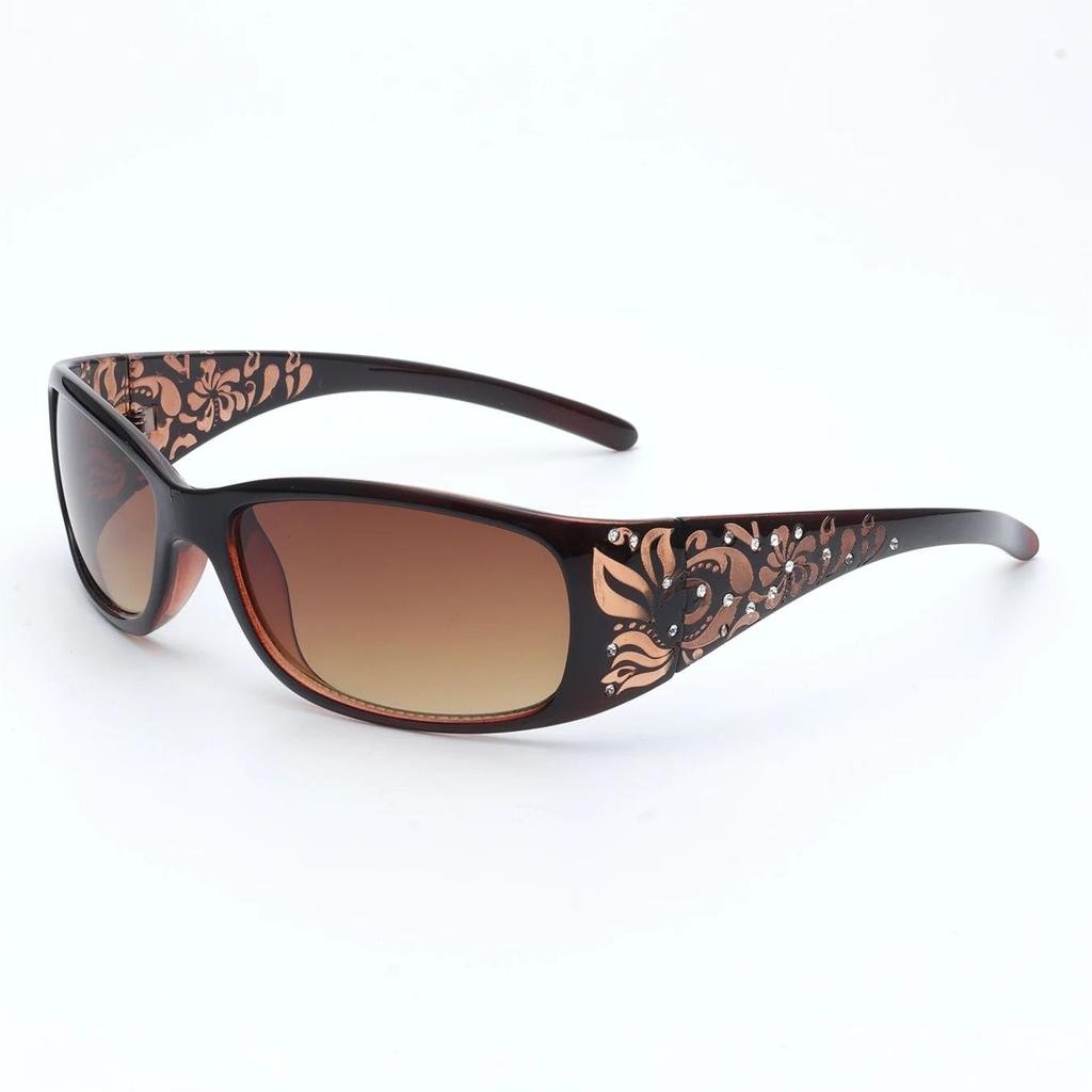 Fashion New Y2K Ladies Pattern Relief Square Small Frame Sunglasses Retro Style Elegant Summer Vacation Beach Glasses