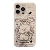Sweet Bow Dog Stand Apple 15promax Suitable for Iphone13 Mobile Phone Case 16 Feather Yarn 14 Hard