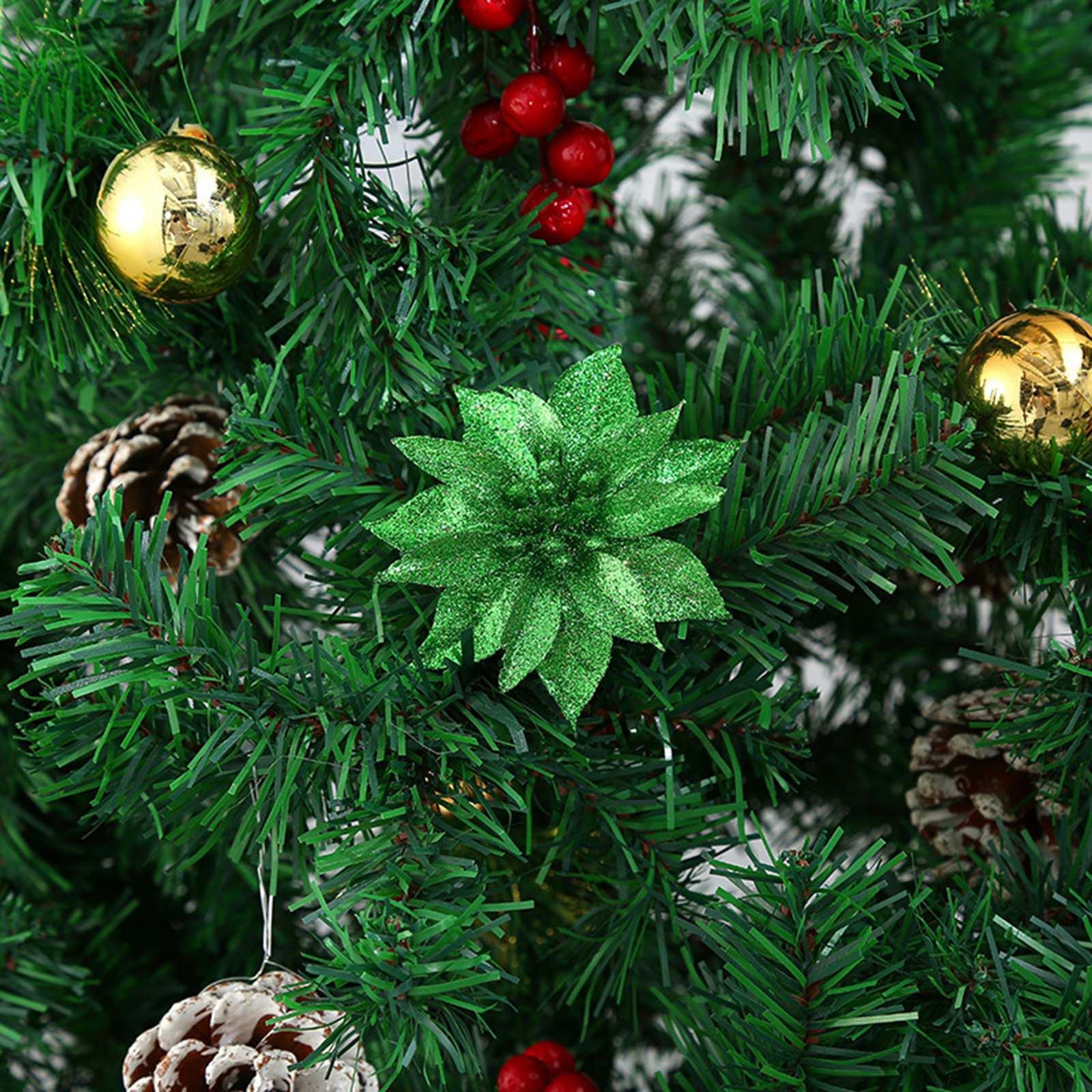 

Рождественские елочные украшения Рождественское моделирование цветочного орнамента 10 шт. One Size зелёный