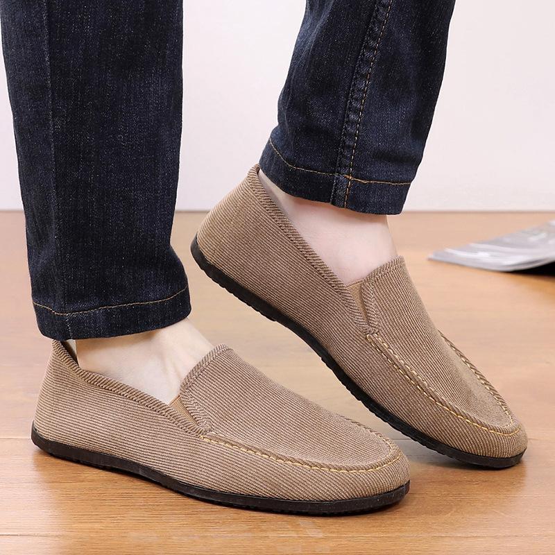 Man's Big Size Loafers Shoes Flats Slippers Fabric Slip-on Men Gommino Driving Shoes Fashion Summer Style Soft Male Moccasins