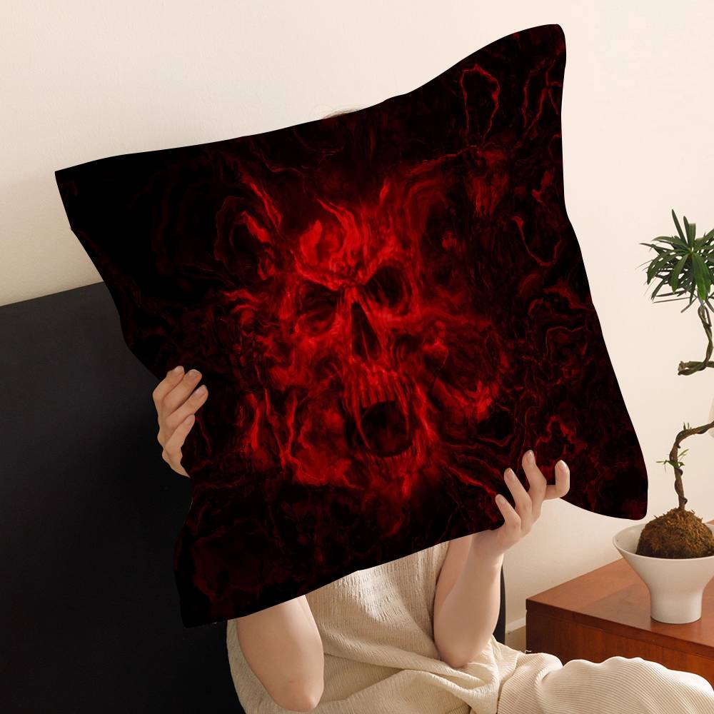 Horror Skull Gothic Cushion Cover Inches Farmhouse Decor Home Throw Pillow Covers for Couch Decorations