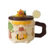 Niedliche hochwertige Bienen-Bär-Keramiktasse mit Deckel für Zuhause, Büro, Paare, Wasserbecher, kreative Geschenk-Tasse