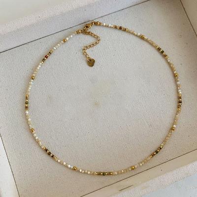 Titanium Steel Shell Beads Beaded Necklace Simple Fashion Elegant Collarbone Chain Light Luxury Temperament Versatile High Sense Jewelry Women