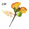 Pumpkin And Berry Centerpiece Autumn Flower Bouquet, Artificial Fall Floral Picks with Maple Leaves Pumpkins Orange Yellow Berries Pine Cones