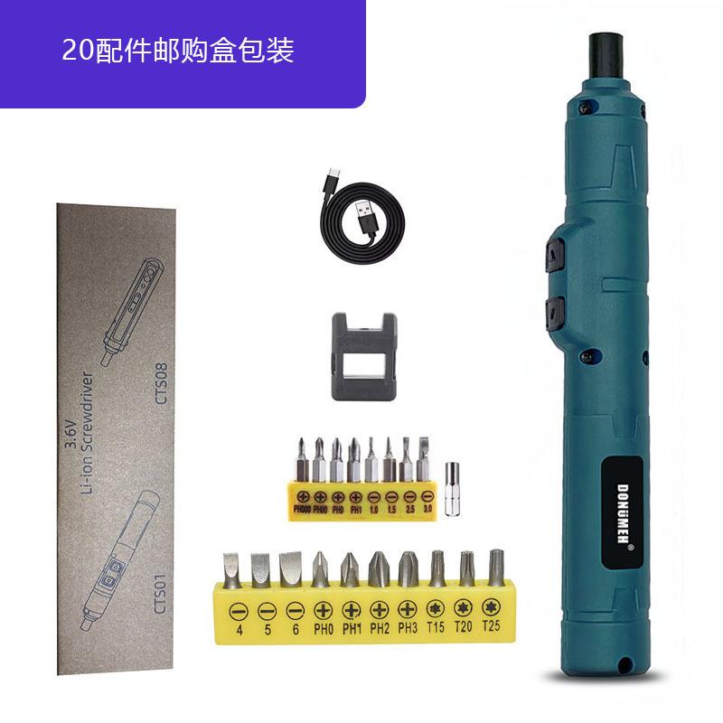 

Mini Cordless Electric Screwdriver 3.6V Li-ion Adjustable Torque Portable Tool Kit Home DIY Electronics Repair Blue DSSM-101-GROUP2