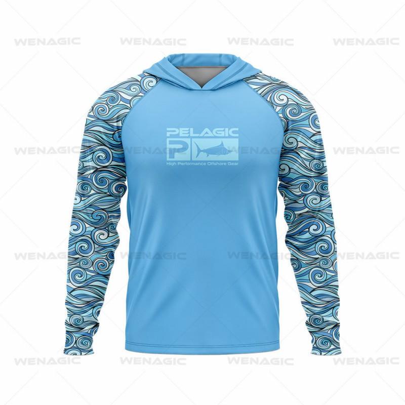 Unisex Lightweight Breathable Fishing Shirt With Hood UV Protection Quick Dry Long Sleeve Saltwater Freshwater Angling
