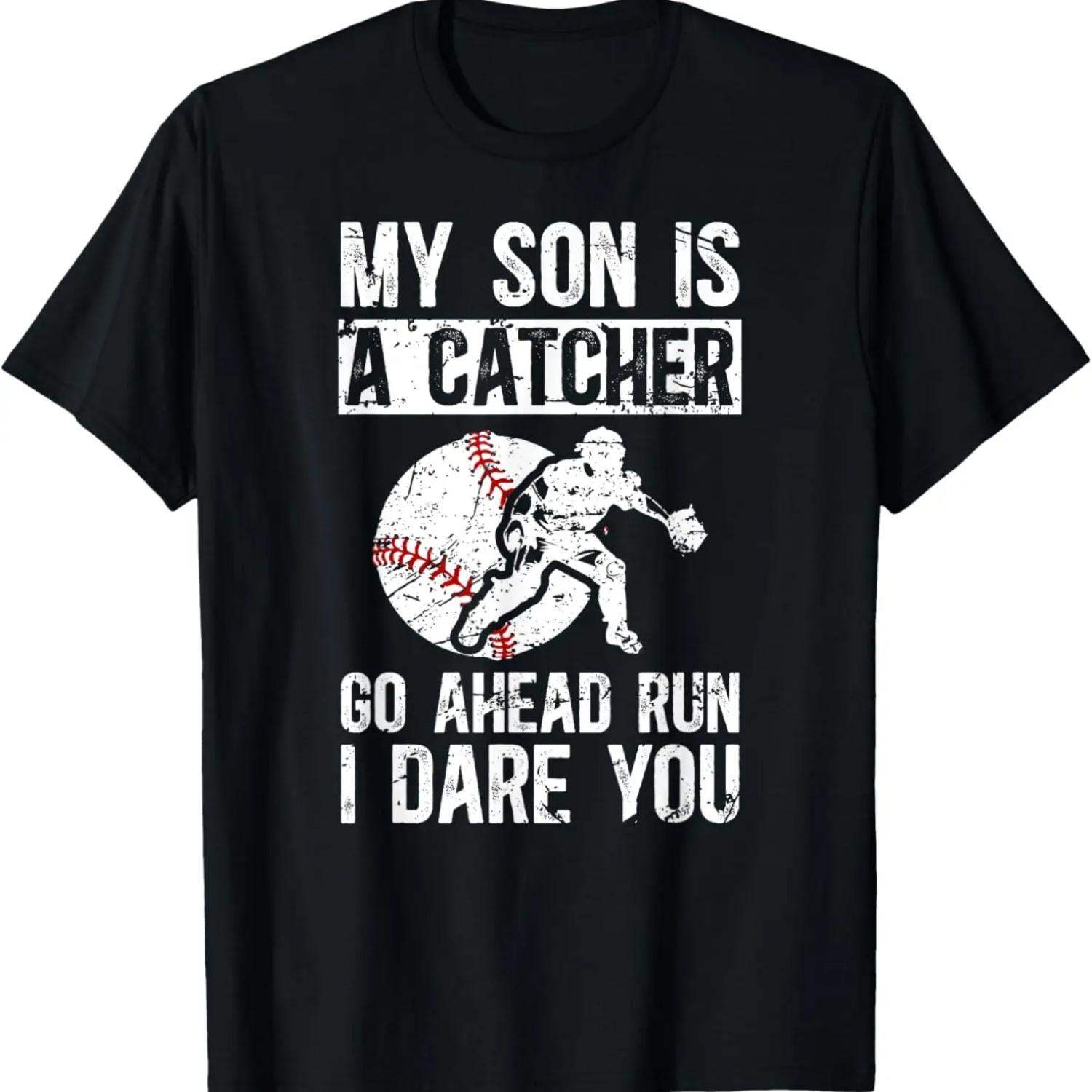 My Son Is Baseball Catcher Dad Of A Baseball Catcher Father T-Shirt S чёрный