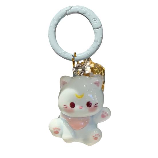 

Keychain Pendant Three-dimensional Cat Bell Sound Keyring Keys Bags Phone Lanyard Versatile Hanging Ornament