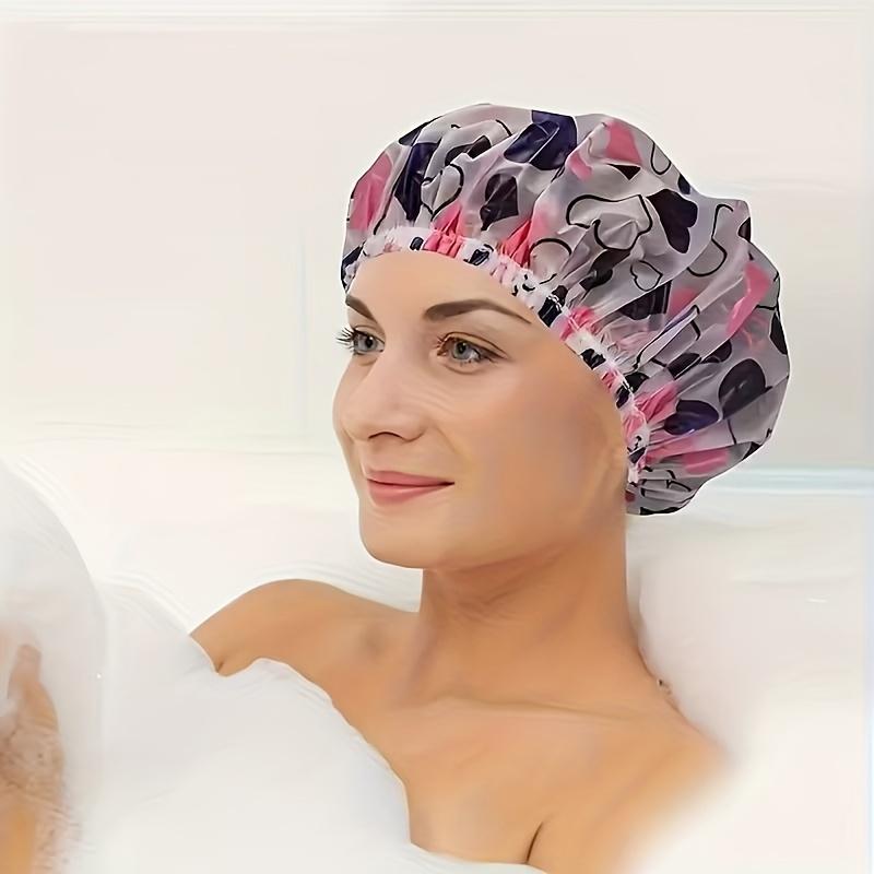 6pcs Adjustable Printed Shower Caps, High Quality, Reusable, with Elastic Band, for Women's Spa Salon, Beauty Treatment