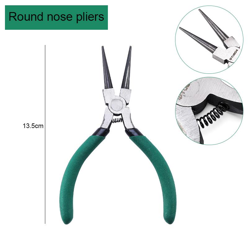 Alicate de aço inoxidável para joias, alicate de bico fino, alicate de bico redondo e cortador de arame para fabricação de joias, suprimentos para reparo de miçangas