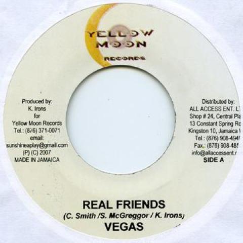 

7inch Record MR VEGAS / MAD COBRA - Real Friends / Lip War Yellow Moon 2007 Jamaica Reggae, Ska & Dub