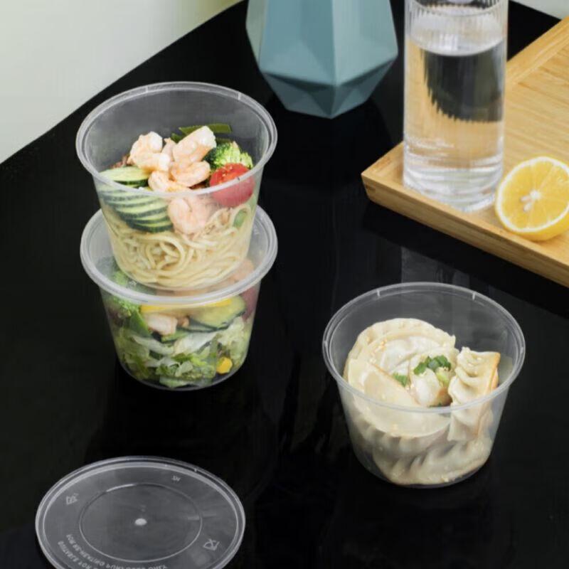 Disposable Round Plastic Food Container with Lid (450ml)