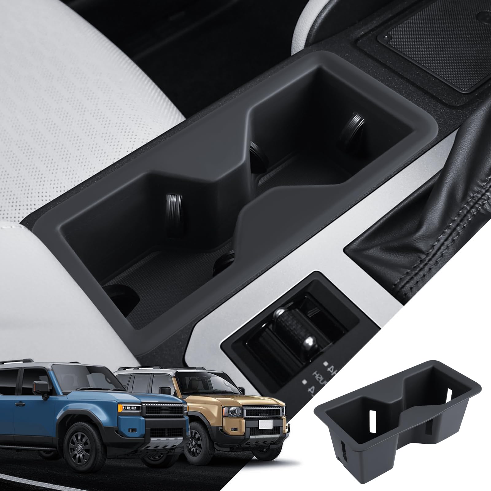 

Крышка подстаканника LANTU для Toyota Land Cruiser 250, силиконовый органайзер-консоль, протектор лотка с амортизирующим интерьером (2024, TRJ250W, GDJ250W) -