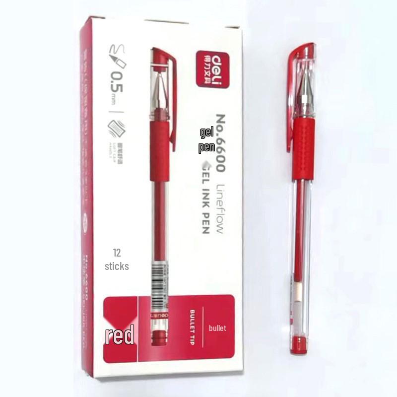 Deli Carbon Fiber Gel Pens: Retractable, Water-Based, Ideal for Students, Business Signatures, Meeting Notes, and Finance.