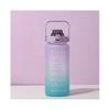 (Purple, 2L) 2L Water Bottle With Straw Time Marker Plastic Water Cup Large Capacity Frosted