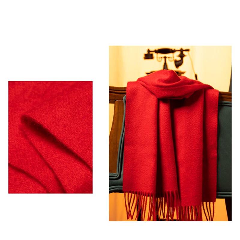 Chinese New Year Festive Red Brushed Scarf