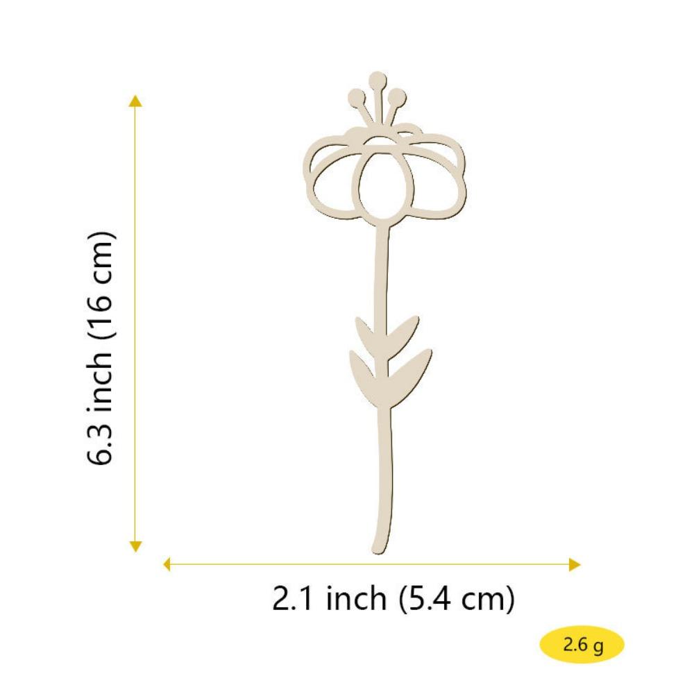 10Pcs Wood Material Wooden Flowers Cutout Design Laser Cut Wood Flowers Cutout Signs Natural Unpainted Wildflowers Stems