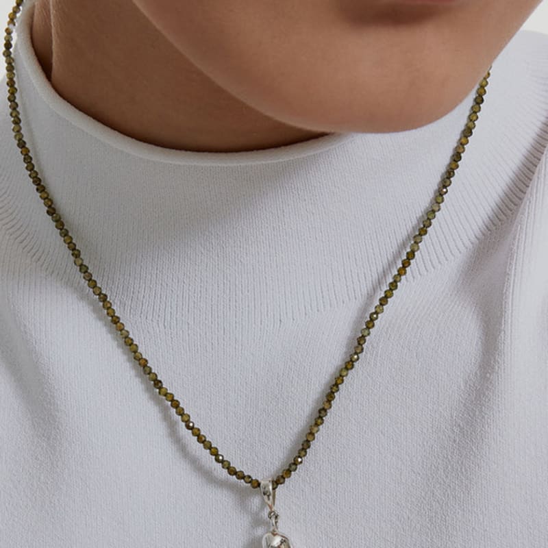 

Invisible collage GREEN BRUSH NECKLACE green