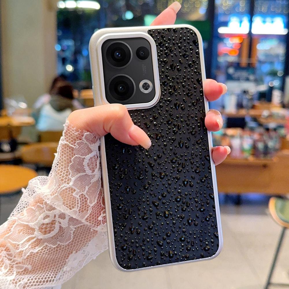 

For Oppo Reno13 5G (Global) Case Creative Raindrop Phone Back Cover Grey