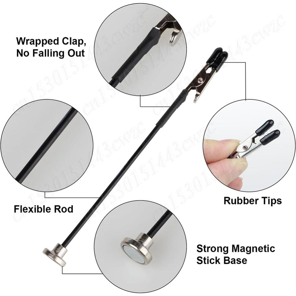 Model Painting Stand Base Holder 12PCS Alligator Clip Sticks Magnetic Bendable Clip Sticks Stand Base for Gundam Model Crafting
