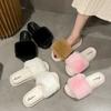 New Mao Mao slippers for women to keep warm at home, popular thick-bottomed muffin bottom, round head cool slippers for women