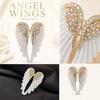 Angel Wings Brooch with Crystal Embellishments and Enamel Detailing Elegant Wing-Shaped Pin Accessory for Clothing and Bags