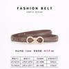 Womens Slim Leather Belt With Zinc Alloy Rhinestone Buckle Fashion Waistband Pants Skirts Office Casual