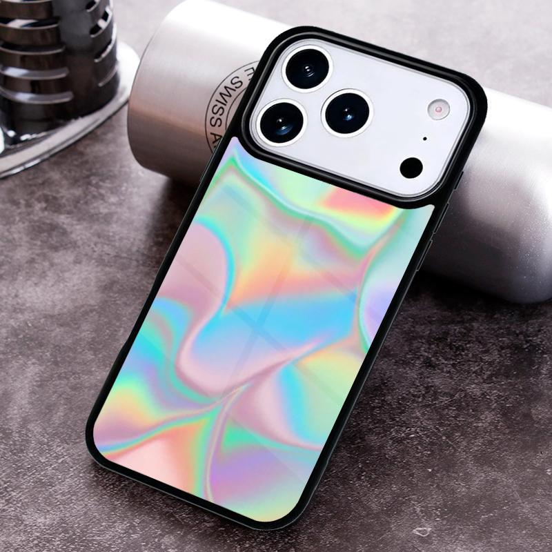 Holographic Iridescence Phone Case for iPhone 17 16 15 Pro Max Air 14 13 12 11 Plus Shockproof Cover