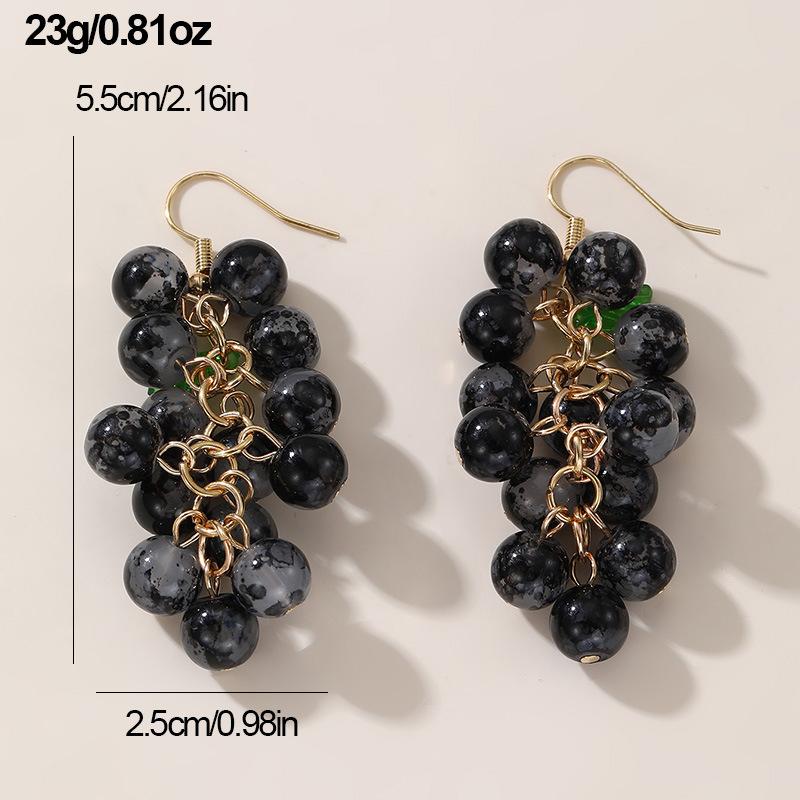 Summer Countryside Style Grape Pendant Earrings For Women Personalized Daily Accessory Party Jewelry Anniversary Birthday Gifts