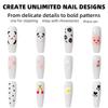 5-in-1 Nail Dotting Pen, Ballpoint Design Professional Manicure Tools with Sizes Marking and Pressing Head for Dotting Rhinestones Chrome Powder
