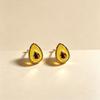 Stainless Steel Avocado Oil Drip Stud Earrings – Fashionable, Creative, Daily Wear