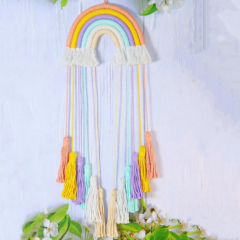 Bohemian Style Rainbow Wall Hanging, Rainbow Fabric Decoration For Home, Room, Classroom, Dorm Or Party, Bohemian Style