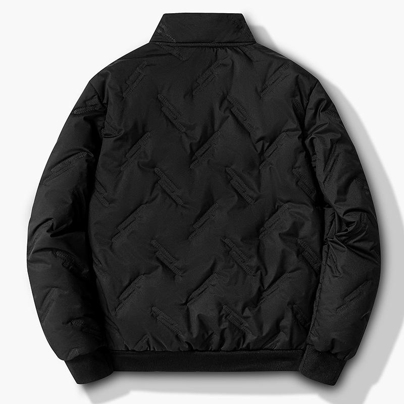 Autumn Winter Men's Cotton Jacket with Thick Wool and Sheep Wool Cotton Jacket with Large Stand-up Collar