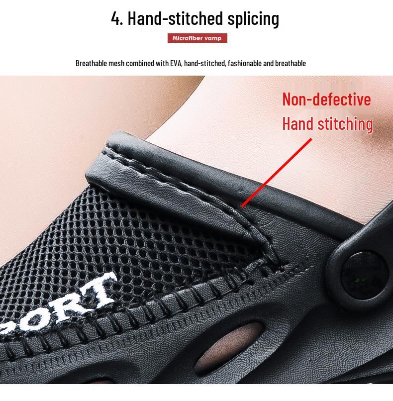 Síťované pánské nadměrné pantofle - 2025 Letní protiskluzové, prodyšné plážové sandály