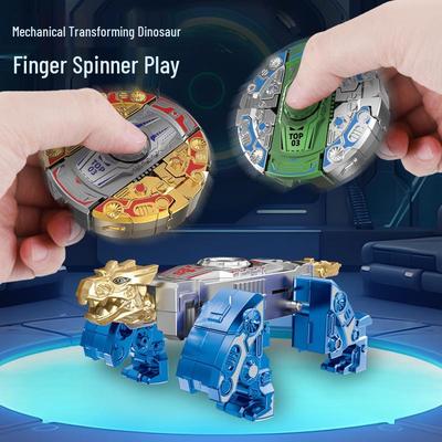 Dual-Form Dino Mecha Gyro: Transforming Decompression Toy for Kids