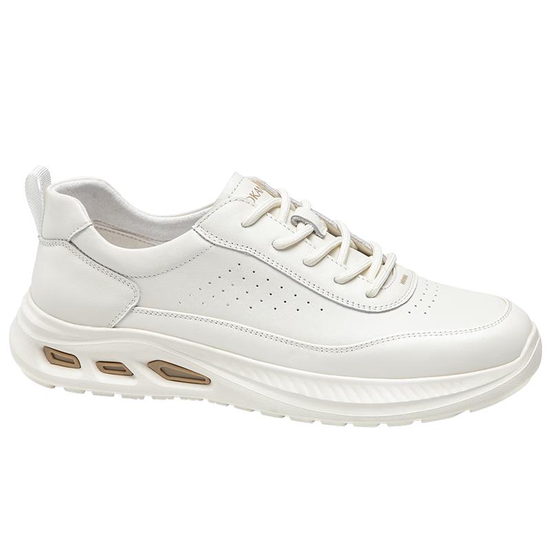 Aokang Men s White Cowhide Casual Sport Shoes 40