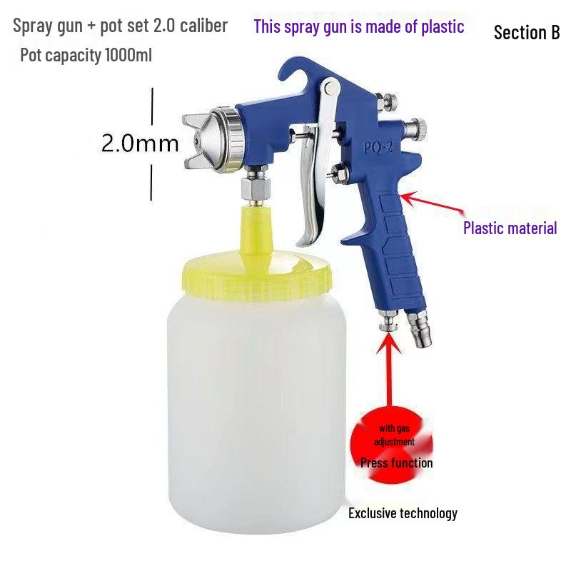 F75 High Atomization Latex Paint Sprayer for Furniture and Cars - Pneumatic Spray Gun with Lower Cup.