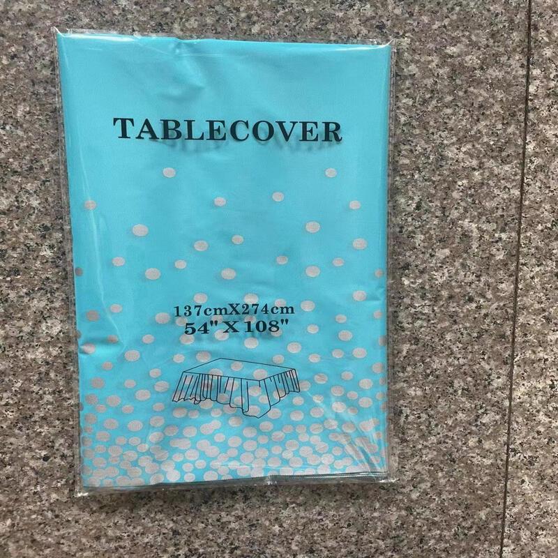 

Thickened Disposable Party Tablecloth with Silver Dots