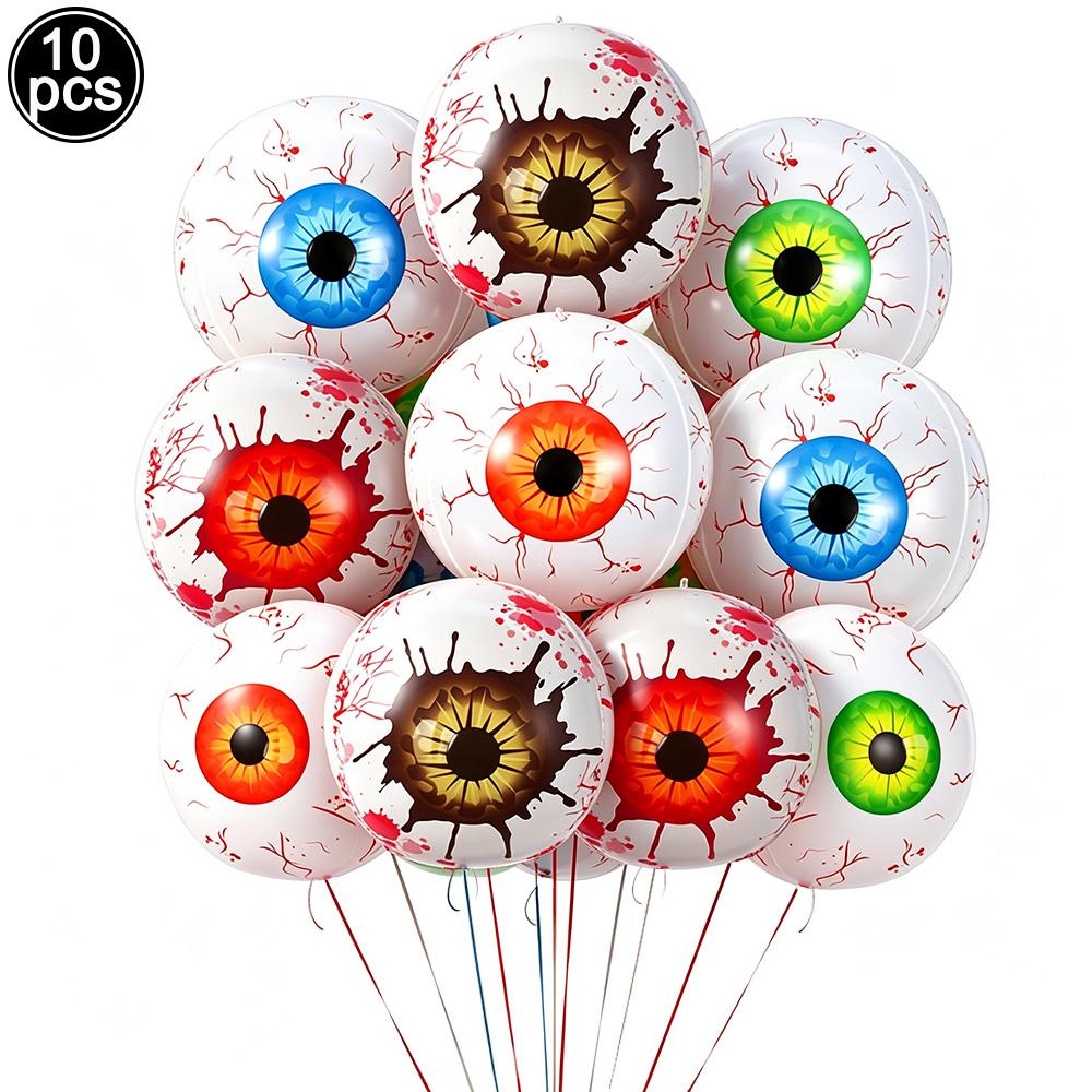 10pz Palloncino Spaventoso Occhio di Sangue Gonfiabile in Foglio di Alluminio 5 Colori Palloncino Occhio Decorazioni per Feste di Halloween Regali