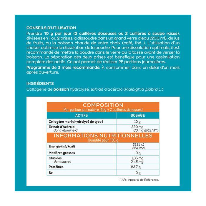 Collagène Marin GRANIONS - Collagène Marin Type 1 - Collagène Hydrolysé Bas Poids Moléculaire - Goût Neutre - 258 g